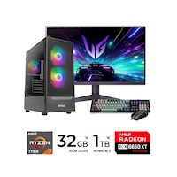 PC Ryzen 7 7700X, Corsair H60X, 32GB DDR5, RX6650XT, 1TB SSD, Monitor 24" 180Hz